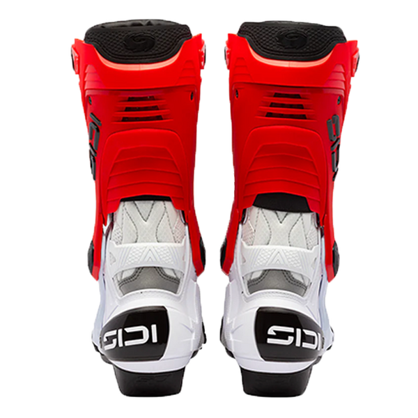 Sidi Rex Air motorcycle boots in white and red colourway, model 391