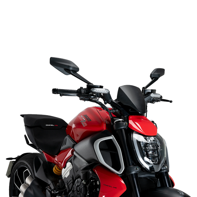 Puig New Generation Sport Plus Windscreen for Ducati Diavel V4 (2024–2026) – Matt black (am Motorrad)