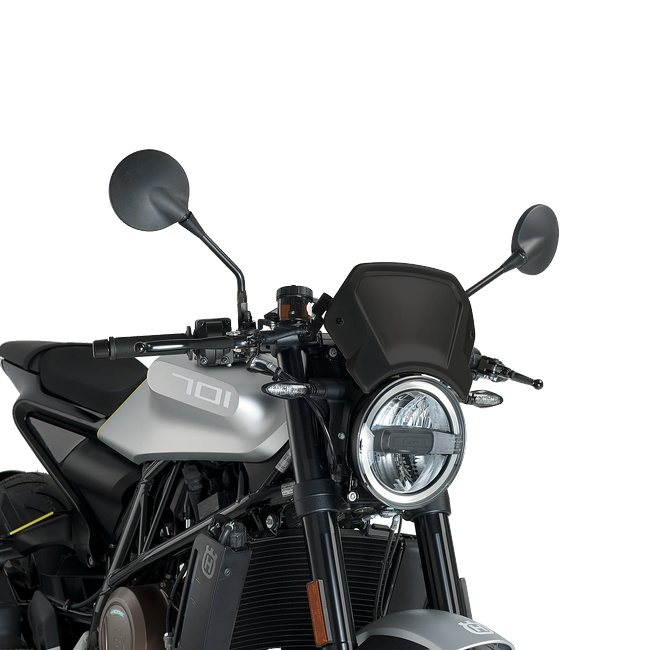 Puig Aluminium Front Plate Windshield – Fork Mount – for Husqvarna Vitpilen 701 (2018–2020) – Black (am Motorrad)