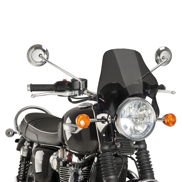 Puig Naked Windscreen for Triumph Bonneville T214 (2015–2016) – Dark Smoke (am Motorrad)