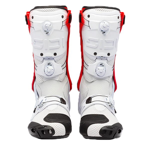 Sidi Rex Air motorcycle boots in white and red colourway, model 391