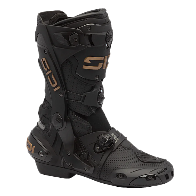 Sidi Rex Air motorcycle boots in black and bronze colourway, model 191