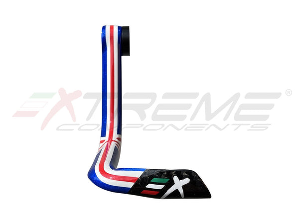 Extreme Components GP EVO Carbon Brake Lever Guard Union Jack edition on white background