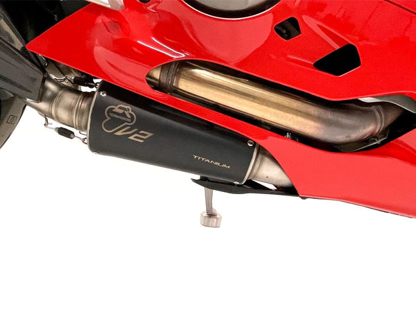 Termignoni semi-complete exhaust stainless steel black titanium carbon Ducati Panigale V2 955