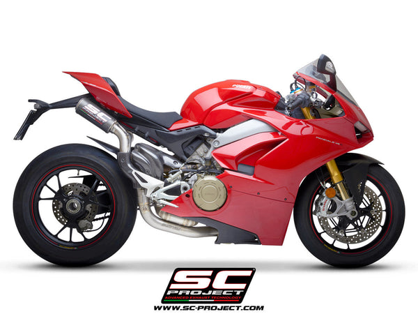 SC-Project CR-T titanium carbon half system exhaust Ducati Panigale V4 S 2018-2020 D26A-T68C