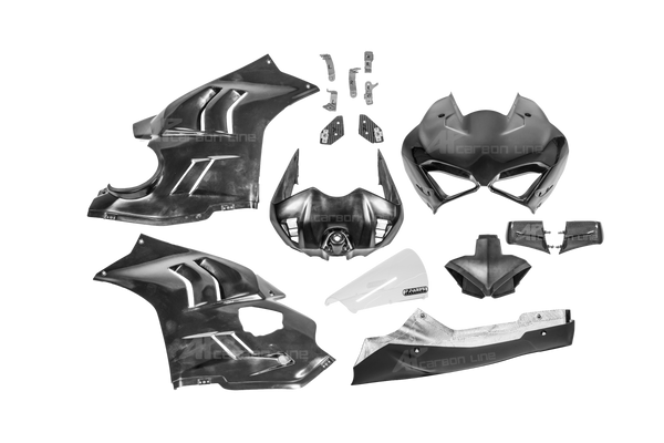 AP Carbon Line Lavatex SBK complete fairing kit for Ducati Panigale V4/S/R 2022–2024, natural unpainted finish