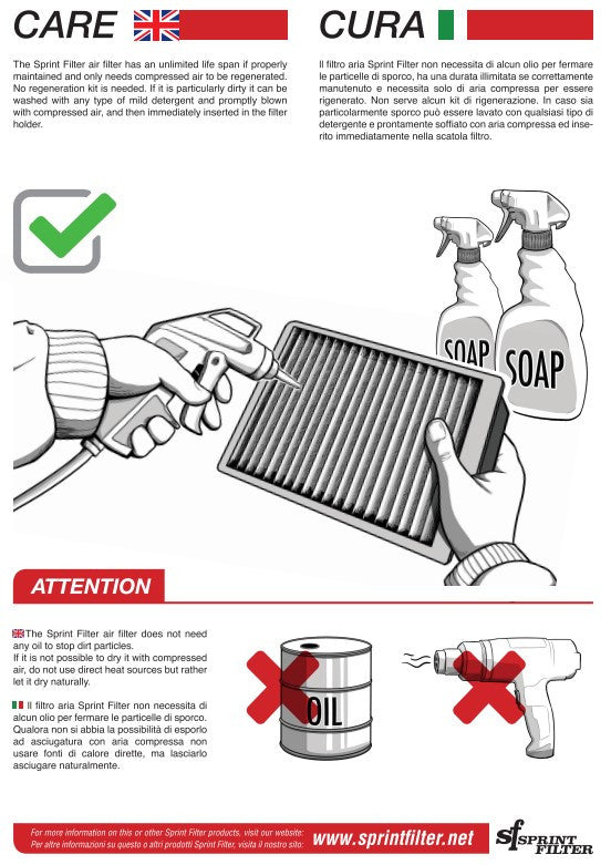 Sprint Filter F1-85-SBK R177S air filter for Honda CBR 1000 RR-R SC82 — carbon frame WorldSBK specification