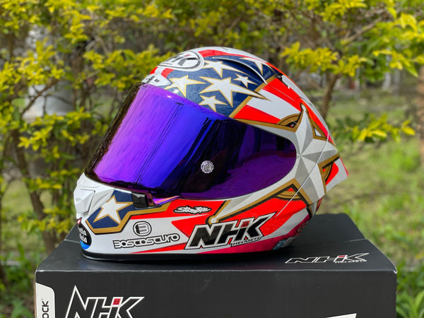 NHK GP-R Tech Race replacement visor in Tyrian Violet tint