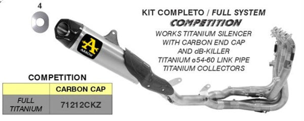 Arrow 71212CKZ Competition titanium full exhaust system on Honda CBR 1000 RR-R SC82