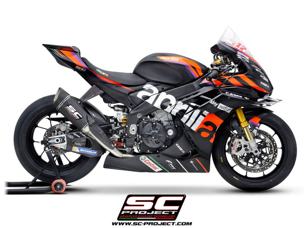 SC-Project SC1-R 250mm full titanium exhaust system for Aprilia RSV4 1100 Factory 2021-2024