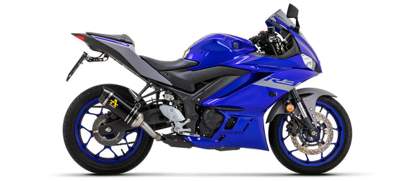 Arrow Thunder slip-on silencer dark aluminium carbon end cap Yamaha YZF-R3 71831AKN