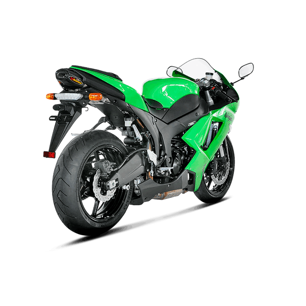 Akrapovic Slip-On Line titanium silencer with carbon end cap on Kawasaki ZX-6R 2007-2008