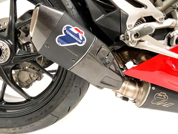 Termignoni semi-complete exhaust stainless steel black titanium carbon Ducati Panigale V2 955