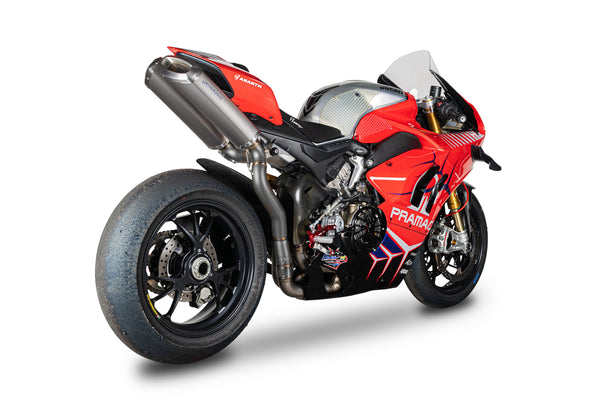 Spark GDU8838 rectangular titanium slip-on silencers on Ducati Panigale V4