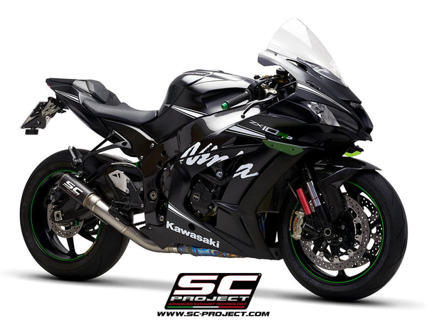 SC-Project CR-T slip-on silencer with cat replacement pipe for Kawasaki ZX-10 R/RR 2016-2020
