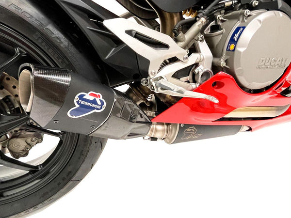 Termignoni semi-complete exhaust stainless steel black titanium carbon Ducati Panigale V2 955