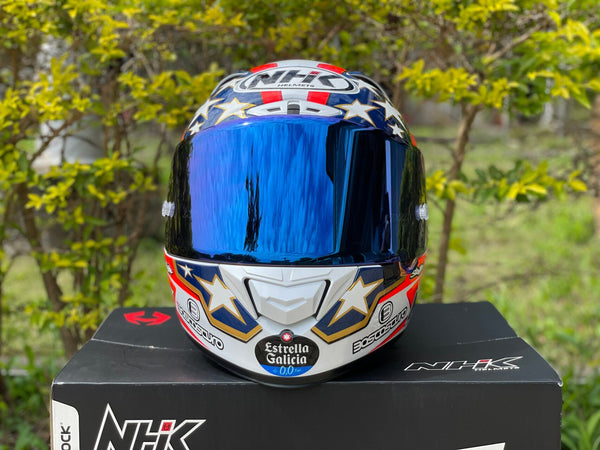 NHK GP-R Tech Race replacement visor in Oceanic Blue tint