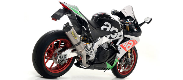 Arrow Race-Tech 71744PK titanium slip-on silencer with carbon end cap for Aprilia RSV4 2017-2018