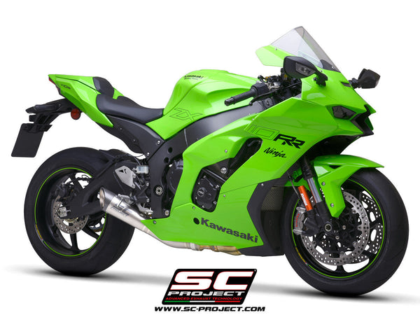 SC-Project S1 titanium slip-on silencer with carbon fibre end cap for Kawasaki ZX-10 R/RR 2021-2026