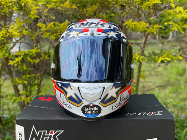 NHK GP-R Tech Race replacement visor in titanium silver mirror finish