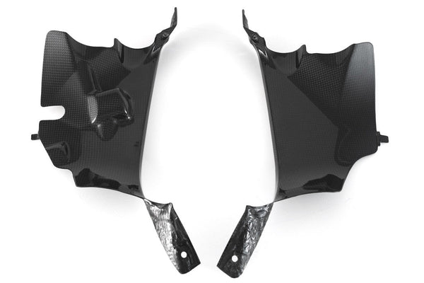 Fullsix carbon air duct covers for Ducati Panigale V4/S/R 2018-2024, 200 Plain weave glossy finish