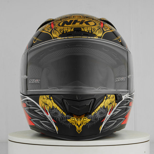 NHK GP-R Tech Race full-face race helmet in Balinese Garuda matte finish