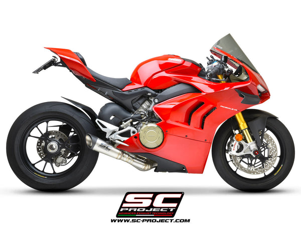SC-Project S1 titanium half-system exhaust with carbon end cap for Ducati Panigale V4/S 2021