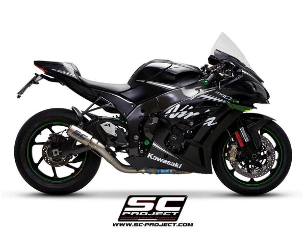 SC-Project CR-T slip-on silencer with cat replacement pipe for Kawasaki ZX-10 R/RR 2016-2020