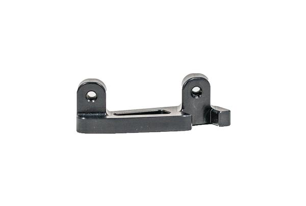 TGP anodised black aluminium mudguard bracket for Öhlins SBK fork on Ducati Panigale V4