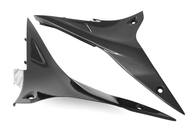 Fullsix carbon lower tank side fairings for Aprilia RSV4, 245 twill weave