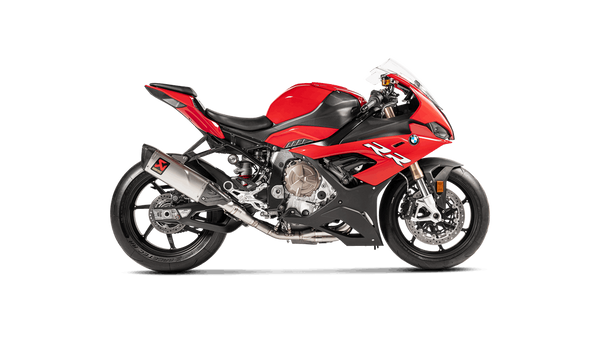 Akrapovic Evolution Line Titanium full exhaust system on BMW S1000RR K67, hexagonal silencer with carbon end cap