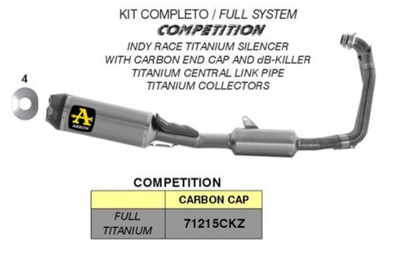 Arrow Competition titanium full exhaust system 71215CKZ for Aprilia RS 660