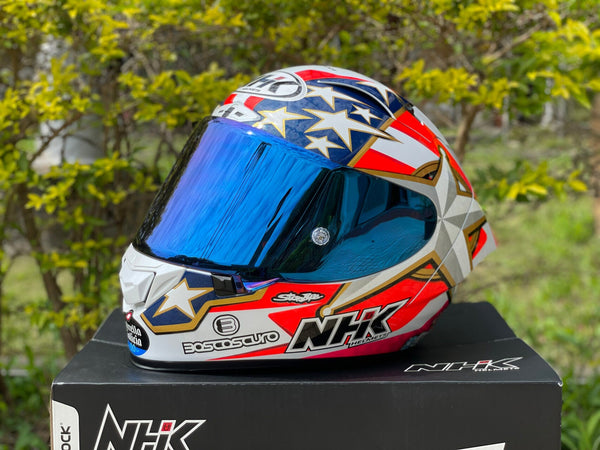 NHK GP-R Tech Race replacement visor in Oceanic Blue tint