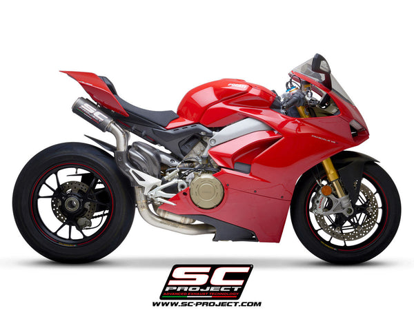 SC-Project CR-T titanium carbon half system exhaust Ducati Panigale V4 S 2018-2020 D26A-T68C