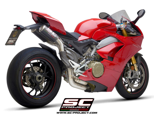 SC-Project CR-T titanium carbon half system exhaust Ducati Panigale V4 S 2018-2020 D26A-T68C