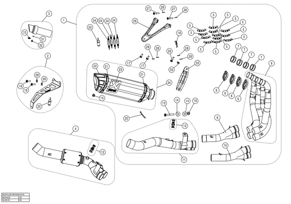 Akrapovic Racing Line stainless steel full exhaust system on Kawasaki ZX-10 R/RR 2021-2025