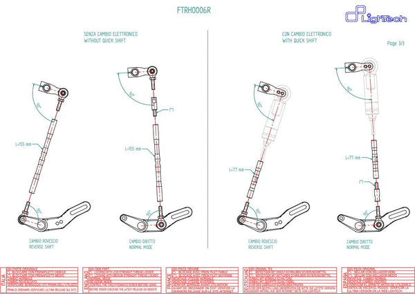 LighTech FTRHO006R rearset system for Honda CBR 1000 RR, folding footpeg version