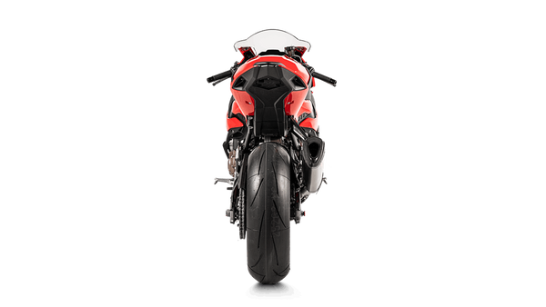 Akrapovic Evolution Line Titanium full exhaust system on BMW S1000RR K67, hexagonal silencer with carbon end cap