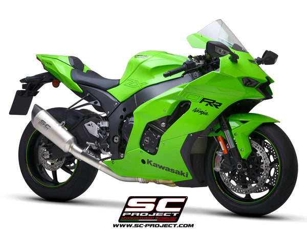 SC-Project SC1-R carbon slip-on exhaust with titanium catalyst pipe for Kawasaki ZX-10 R/RR 2021-2026