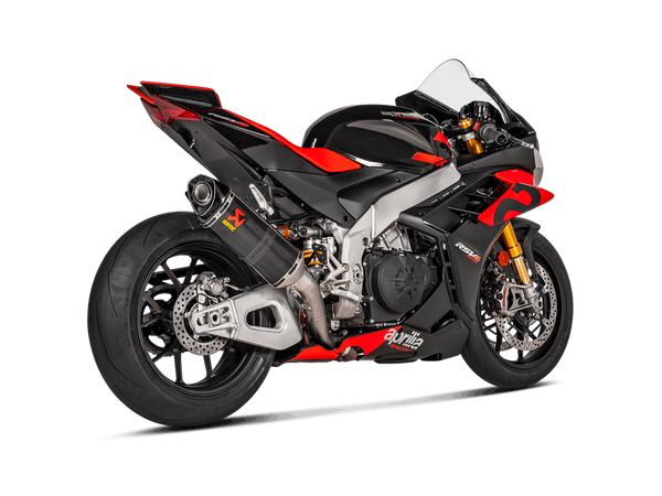 Akrapovic Slip-On Line carbon silencer on Aprilia RSV4 1100 Factory