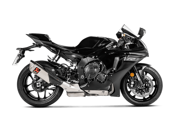 Akrapovic Slip-On Line titanium silencer on Yamaha YZF-R1 2015-2026