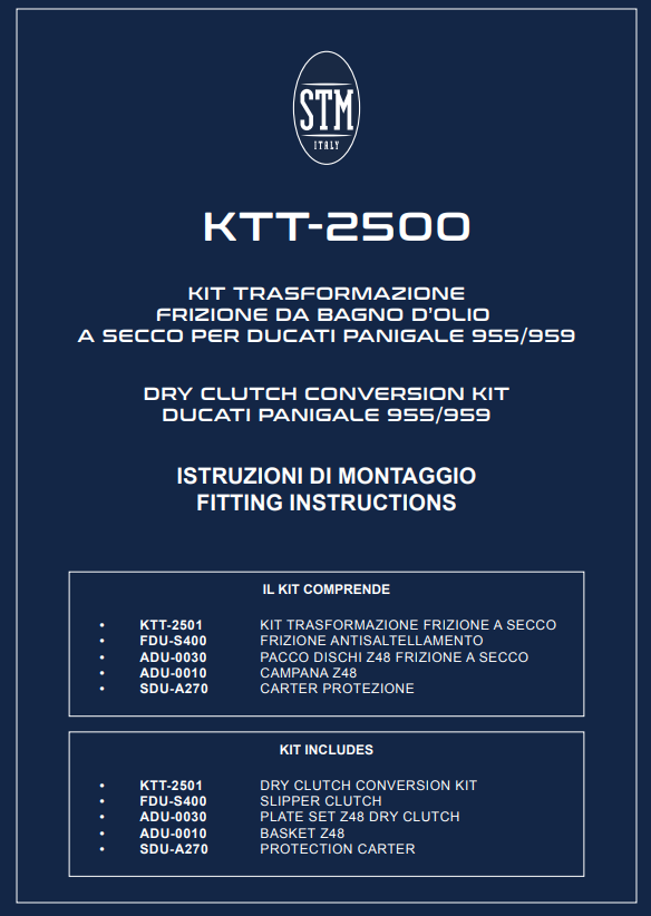 STM EVO SBK dry clutch conversion kit for Ducati Panigale V2 955, part KTT-2500