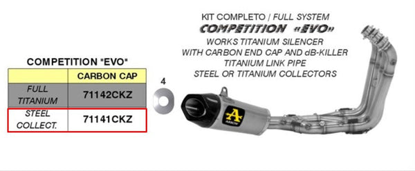 Arrow Competition EVO full exhaust system stainless steel titanium BMW S1000RR K46 71141CKZ