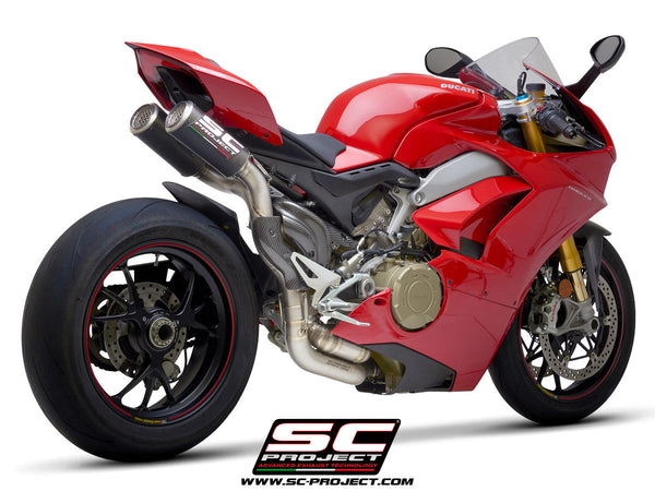 SC-Project CR-T titanium carbon half system exhaust Ducati Panigale V4 S 2018-2020 D26A-T68C