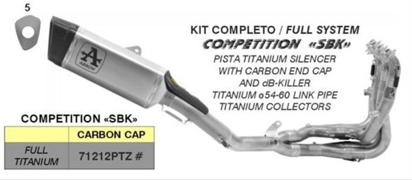 Arrow 71212PTZ Competition SBK titanium full exhaust system for Honda CBR 1000 RR-R SC82