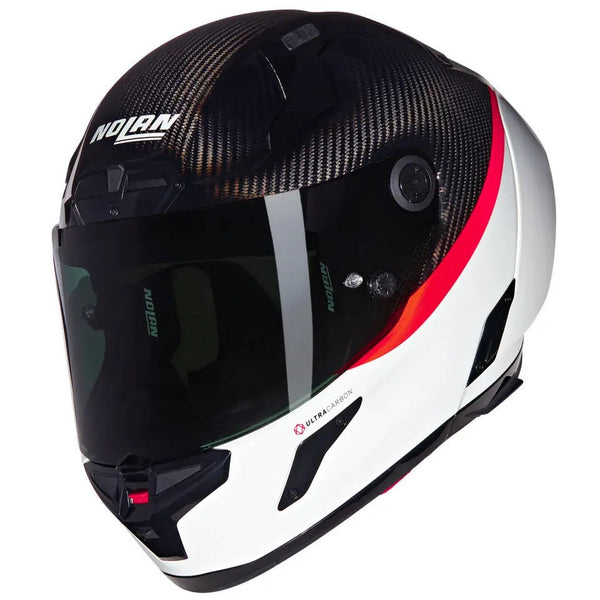 Nolan X-804 RS Ultra Carbon full-face helmet in gloss White/Red D.O.C 346
