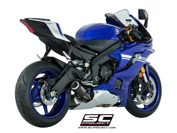 SC-Project CR-T LOW carbon slip-on silencer for Yamaha YZF-R6 RJ27 2017-2026 Y21A-L36C