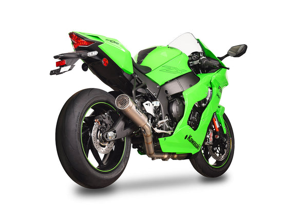 Spark Exhaust Grid-O titanium slip-on silencer with carbon end-cap for Kawasaki ZX-10 R/RR 2021-2026