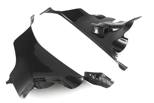 Fullsix carbon air duct covers for Ducati Panigale V4/S/R 2018-2024, 200 Plain weave glossy finish