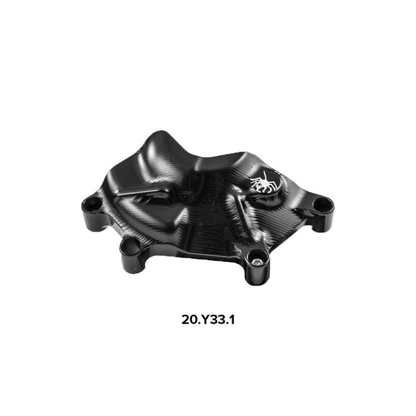 Spider Racing black anodised aluminium engine cover guard for Yamaha YZF-R1/M 2015-2026